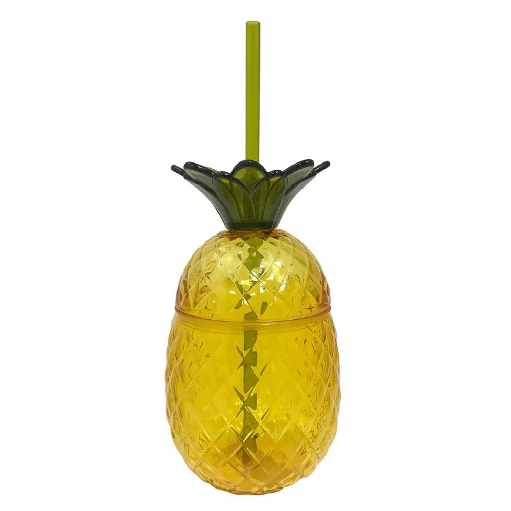 Celebrate Together Summer Acrylic Pineapple Straw Cup, NWT